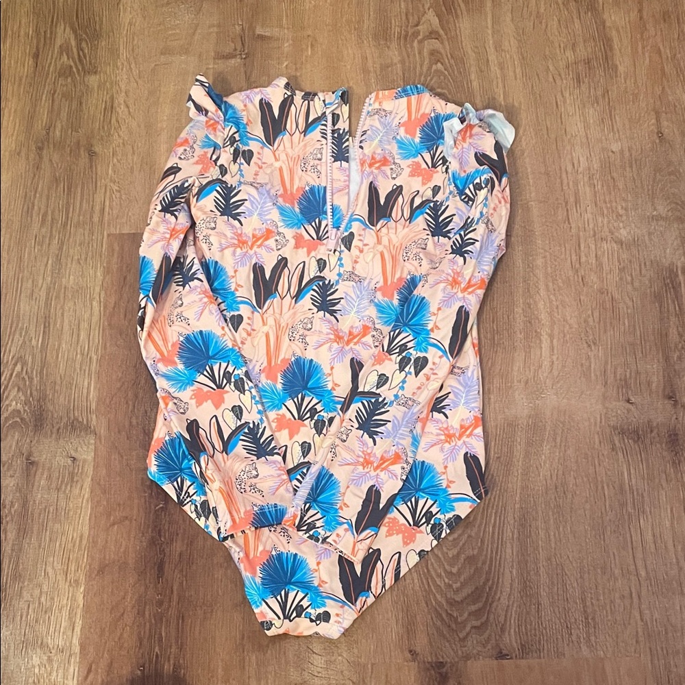 Neon Rebels slightly worn Girls One-Piece Long Sleeve Swimsuit with zipper